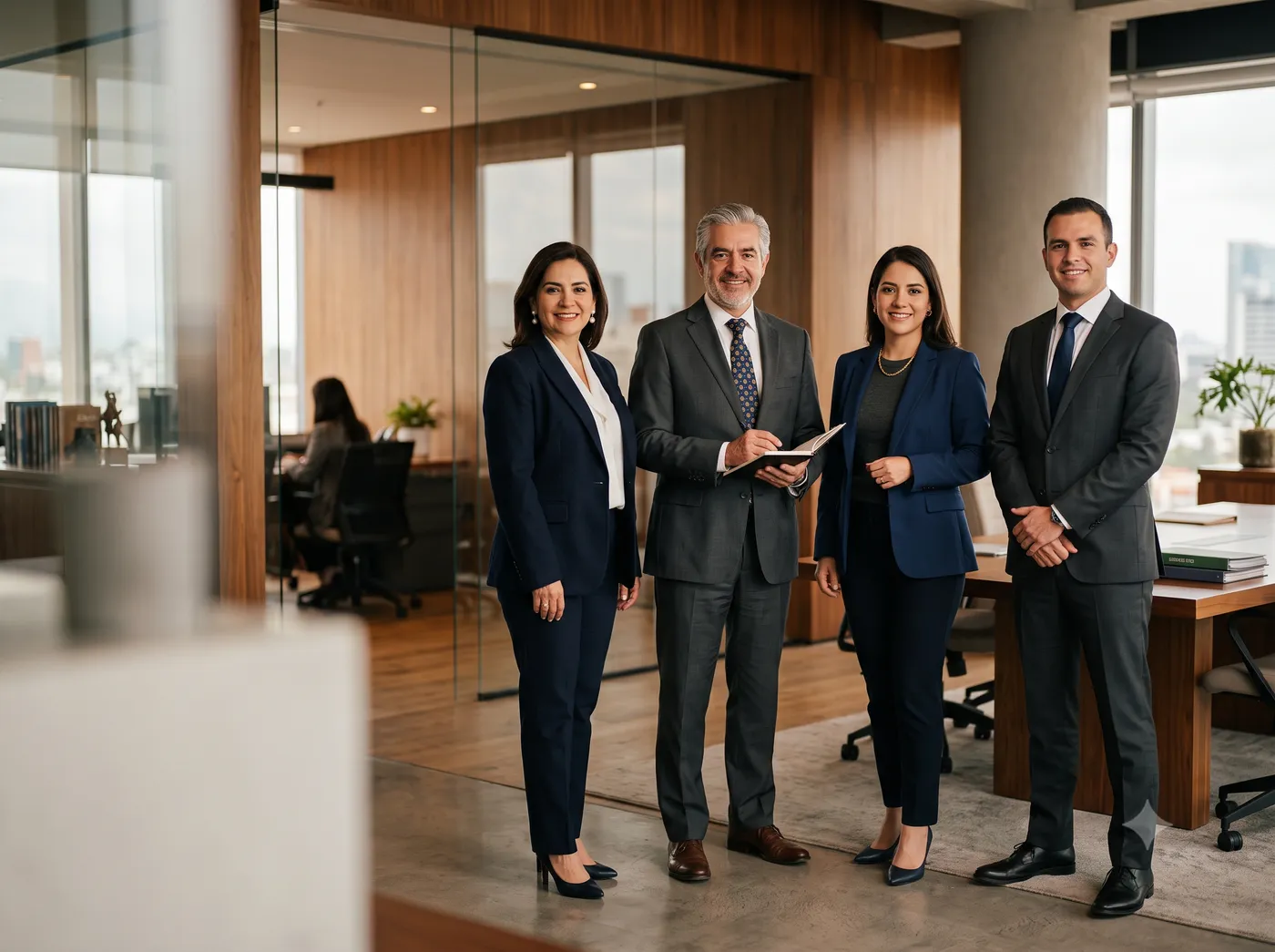 Equipo de abogados de J Pérez Lex en su oficina de Guadalajara
